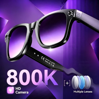 Lunettes Intelligentes Étanche pour Hommes avec Caméra 8MP, Assistant IA, Traduction et Enregistrement en Temps Réel W610T