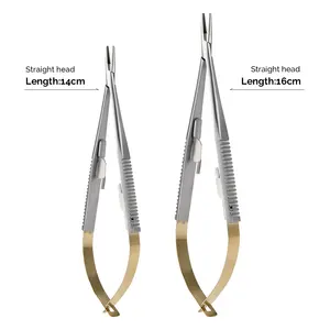 Instruments dentaires 14cm/16cm Pince à épiler droite/incurvée pour porte-aiguilles Castroviejo