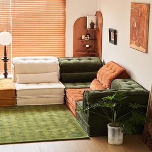 Canapé-lit modulaire pliable en tissu, moderne et simple, pour salon et petit <span class=keywords><strong>appartement</strong></span>, en forme de bloc de tofu, avec mousse haute densité - Product Image 3