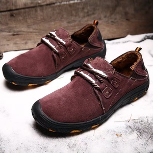 Chaussures décontractées d'extérieur en cuir véritable pour hommes, avec embout anti-collision, antidérapantes, respirantes, pour la randonnée et le travail - Product Image 3