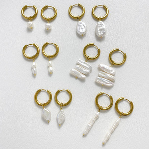 Pendientes Colgantes Minimalistas <span class=keywords><strong>de</strong></span> Perlas Barrocas Naturales <span class=keywords><strong>de</strong></span> Agua Dulce con <span class=keywords><strong>Aro</strong></span> Dorado, Joyería <span class=keywords><strong>de</strong></span> Boda, Regalo para Dama <span class=keywords><strong>de</strong></span> Honor - Product Image 6