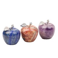 Groothandel Natuurlijke Kristal Ruwe Steen appel Kristal Creatief Cadeau Ornament Kerstavond Cadeau Ping'an Fruit