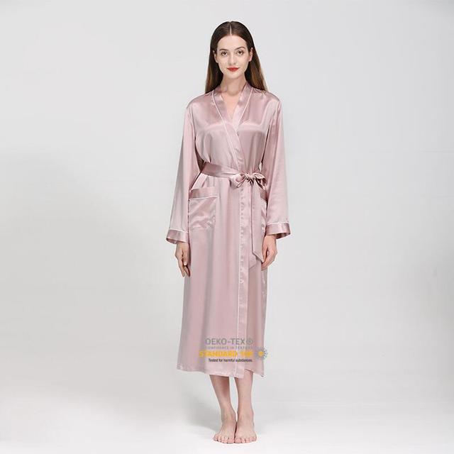 Belted Bridal Wedding Party Bridesmaid Kimono Bathrobe Silk Spa Peignoir Silk Robe for Women