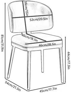 Silla moderna de <span class=keywords><strong>cocina</strong></span> y comedor Deko con patas metálicas, silla lateral tapizada de piel sintética para sala de estar (F), 1 año de garantía - Product Image 3