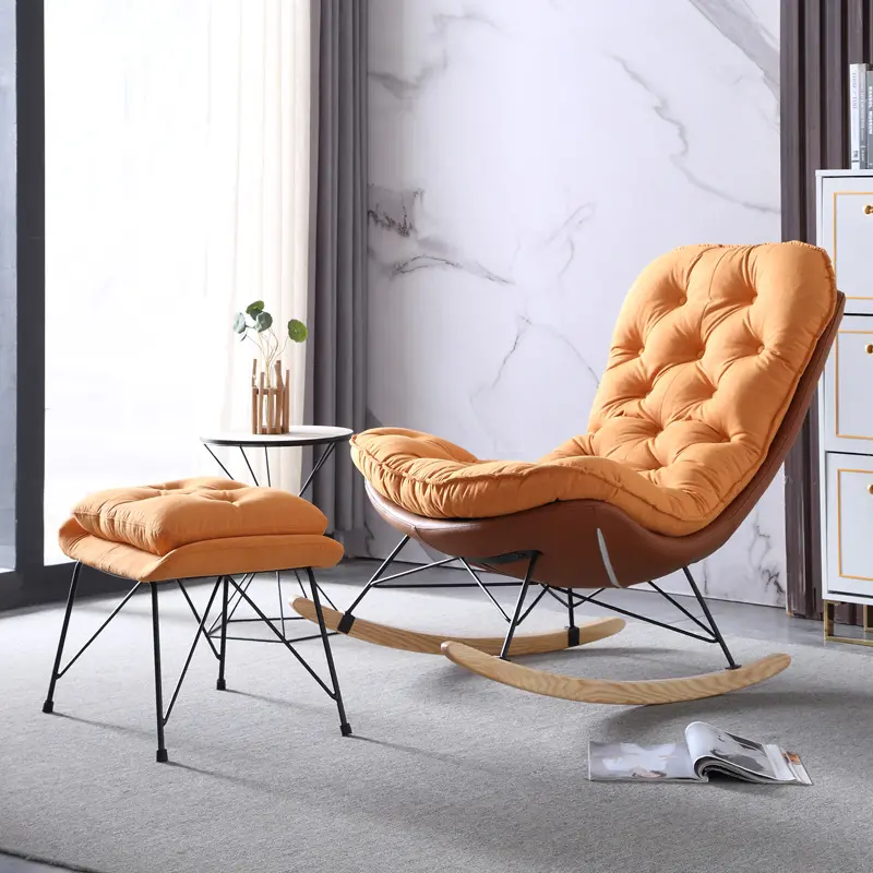 Rocking Ontwerp Leisure Fauteuil Sofa Stoel Enkele Stof Lounge Woonkamer Accent Stoelen