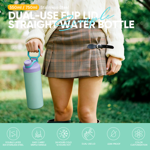 Bouteille d'eau en acier inoxydable <span class=keywords><strong>de</strong></span> 750 ml avec logo personnalisable, nouveau moule, réutilisable, isolée sous vide, à large ouverture, gourde <span class=keywords><strong>de</strong></span> <span class=keywords><strong>sport</strong></span> pour la <span class=keywords><strong>salle</strong></span> <span class=keywords><strong>de</strong></span> <span class=keywords><strong>sport</strong></span> - Product Image 6