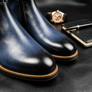 Botas <span class=keywords><strong>Chelsea</strong></span> de Piel Genuina para Hombre, Antideslizantes, Ligeras, con Banda Elástica para Viajes y Senderismo al Aire Libre - Product Image 4