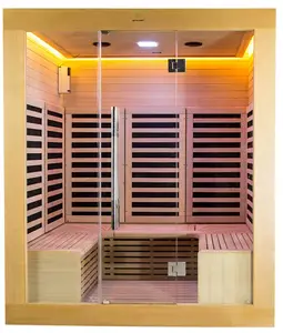 Ruang Sauna untuk rumah Hemlock inframerah ruang Sauna kering uap inframerah ruang Sauna ODM harga pabrik