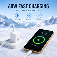 Cable USB C a USB C de Silicona de Alta Calidad, 60W, Carga Rápida y Transferencia de Datos, para iPhone 18, 17, Samsung, Impresoras, Venta al Por Mayor