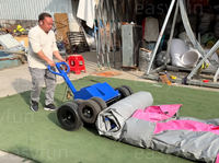 Machine à rouleaux gonflable portable en métal, homologuée CE, capacité 600 kg, robuste, à prix abordable, pour déplacement, carnavals et location d'événements