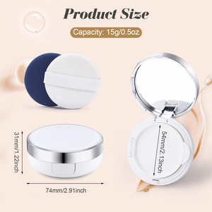 New Luxury15g Electroplating Compartment Loose Powder Cosmetics Empty <b>Plastic</b> with <b>Mirror</b> Powder Puff - Product Image 2