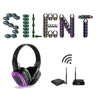 Casques de disco silencieux RGB avec port XLR et émetteur, portée 500M, pour fêtes, conférences, fitness, cinéma, certifiés CE RoHS FCC, autonomie réelle de plus de 12H