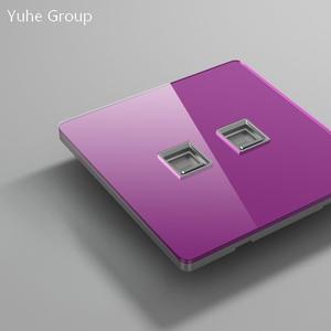 Panneau en verre cristal, panneau tactile, prise TV 10A + prise de données 2 gang + prise pour ordinateur - Product Image 5