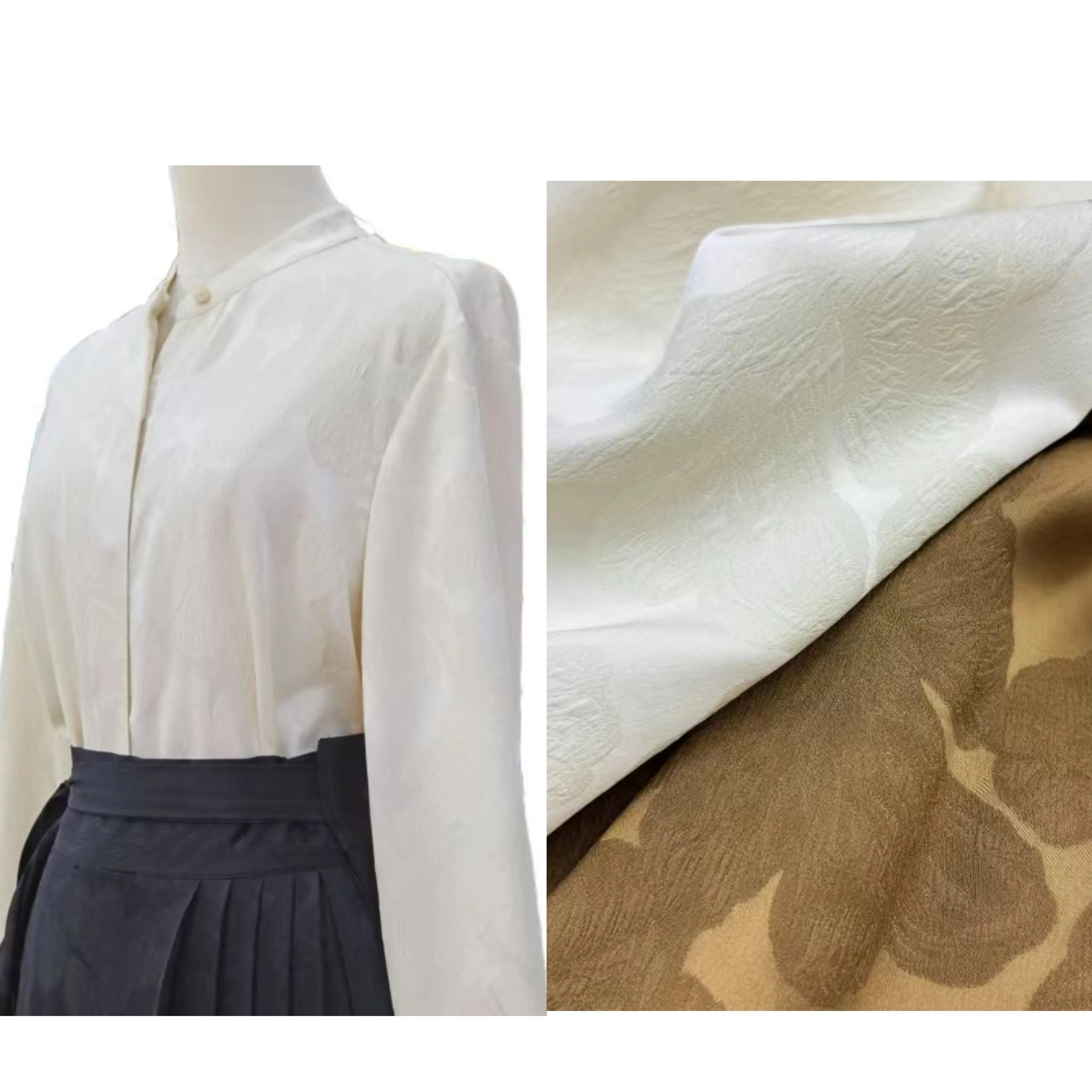 Toptan 97% polyester 3% spandex jakarlı kumaş polyester kumaş kadın elbise bahar yazlık gömlek ve etekler için