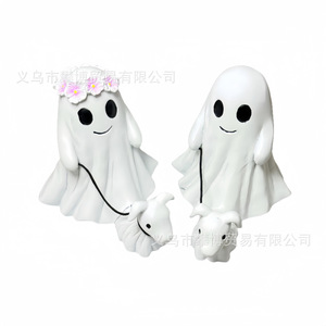 Estatua de Perro Fantasma de Halloween, Decoración Creativa y Linda de Resina para Escritorio, Decoración Interior de Halloween, Estilo A, Estilo B - Product Image 4