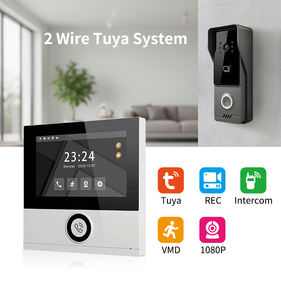 วิดีโอดอร์โฟนแบบมีสาย 2 เส้น 1 ชุด = F6+V19 หน้าจอสัมผัส TFT 7 นิ้ว ความละเอียด 1024*600 พิกเซล ระบบอินเตอร์คอม IP65 จอภาพภายในอาคาร เชื่อมต่อง่าย 2 สาย - Product Image 2