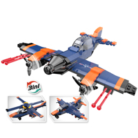 COGO 3 en 1 Série d'avions créatifs et transformables Blocs de construction Construction d'avions Briques éducatives pour enfants Jouets