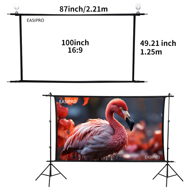 Factory Price ODM OEM Mobile Fast Fold Projector Screen 16:9 60 72 84 Inch Indoor Portable Outdoor 4k 100 Inch Projector Screen