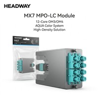 HEADWAY MX7 12 cœurs MPO vers LC Duplex OM4/OM3 Multimode 1x MPO Mâle vers 6x LC Panneau de brassage fibre optique