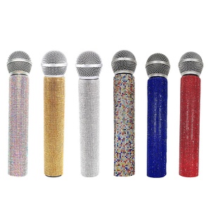 Micro giả mic Bling thạch sáng Microphone Prop nhựa chơi Microphone giả vờ long lanh - Product Image 1