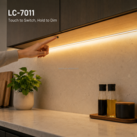 Variateur tactile 12V 24V, interrupteur de contrôle central pour bande LED, profilé en aluminium, éclairage linéaire d'armoire et d'étagère LC-7011-21