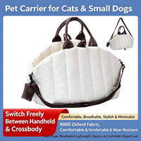 Sac de transport portable pour chats et chiens, grande capacité, sac de voyage à bandoulière, sac de transport pour animaux de compagnie en cuir PU imperméable
