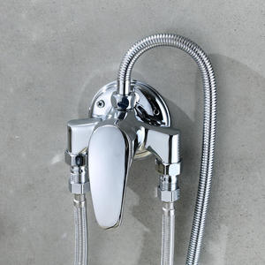 Robinet de douche thermostatique mural en cuivre chromé poli avec pulvérisation pluie, interrupteur encastré en céramique, triple poignée chaud/froid - Product Image 3