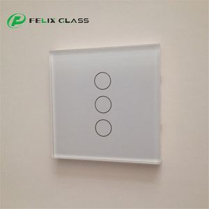 กระจกสวิตช์แบบเคลือบเคมีสำหรับงานพิมพ์ซิลค์สกรีน กระจกแผงควบคุมอัจฉริยะสำหรับสวิตช์ ขายส่ง - Product Image 1