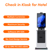 Kiosco de Autoservicio con Pantalla Táctil de 27/32 Pulgadas, Pago en Efectivo, SDK, Escáner de Códigos QR, Impresora, Carcasa Metálica, Soporte de Pie, para Hoteles y Aeropuertos