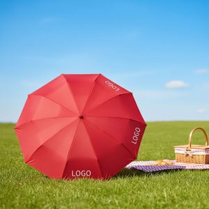 Parapluie de luxe pliable automatique arc-en-ciel à 3 sections pour l'été avec logo personnalisé – Offre spéciale - Product Image 1