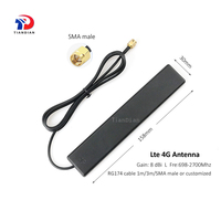 Antena de Parche de Alta Ganancia de 8dBi NB-IOT Adhesiva SMA-Macho para Radio FM, Automóvil, Gsm, Gprs, WiFi, Lte, 4G