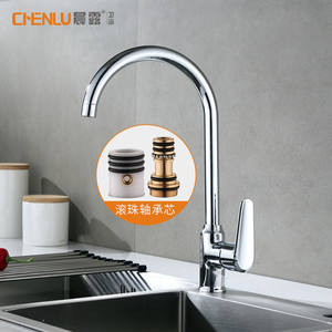 Grifo de cocina monomando contemporáneo con válvula de cerámica, rociador extraíble, montaje en encimera, acero inoxidable, agua fría y caliente - Product Image 3