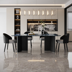 Mini Dairy Marble <b>Dining</b> <b>Table</b> Rectangle 180cm Stable Design For <b>Dining</b> Room - Product Image 3