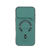 Coque de téléphone portable professionnelle unie en TPU+PC, toucher agréable, antichoc, avec support intégré et cache-caméra coulissant