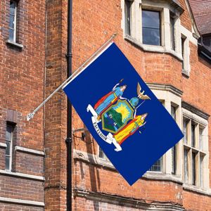 Bandera de Nueva <span class=keywords><strong>York</strong></span> Personalizada de 3x5 Pies, Impresa por una Sola Cara, Estilo Gallardete, Logotipo Personalizado, Hecha de Vinilo de Poliéster Duradero para Exhibición Nacional - Product Image 5