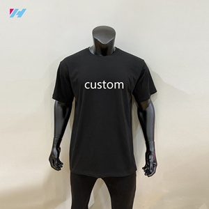 เสื้อยืดโอเวอร์ไซส์สั่งทำขายส่ง เนื้อผ้าหนา คอกลม วินเทจ ผสมอีลาสเทน สีดำล้วน สำหรับผู้ชาย - Product Image 4