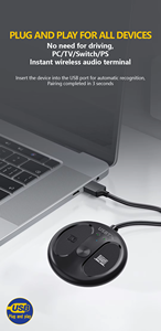 Émetteur audio sans fil LE524, dongle <span class=keywords><strong>Bluetooth</strong></span> USB mains libres pour TV, PC, <span class=keywords><strong>PS4</strong></span>, connecte 2 casques - Product Image 4