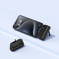 Banque d'alimentation mobile mini 5000mAh avec câble intégré à double tête, affichage LED, banque d'alimentation avec support de téléphone portable