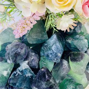 Tinh Thần Tự Nhiên Cầu Vồng Fluorite Đá Thô Chip Sụt Giảm Reiki Màu Tím Màu Xanh Lá Cây Tinh Thể Nguyên Đá Khoáng Chất Cho Thiền - Product Image 2