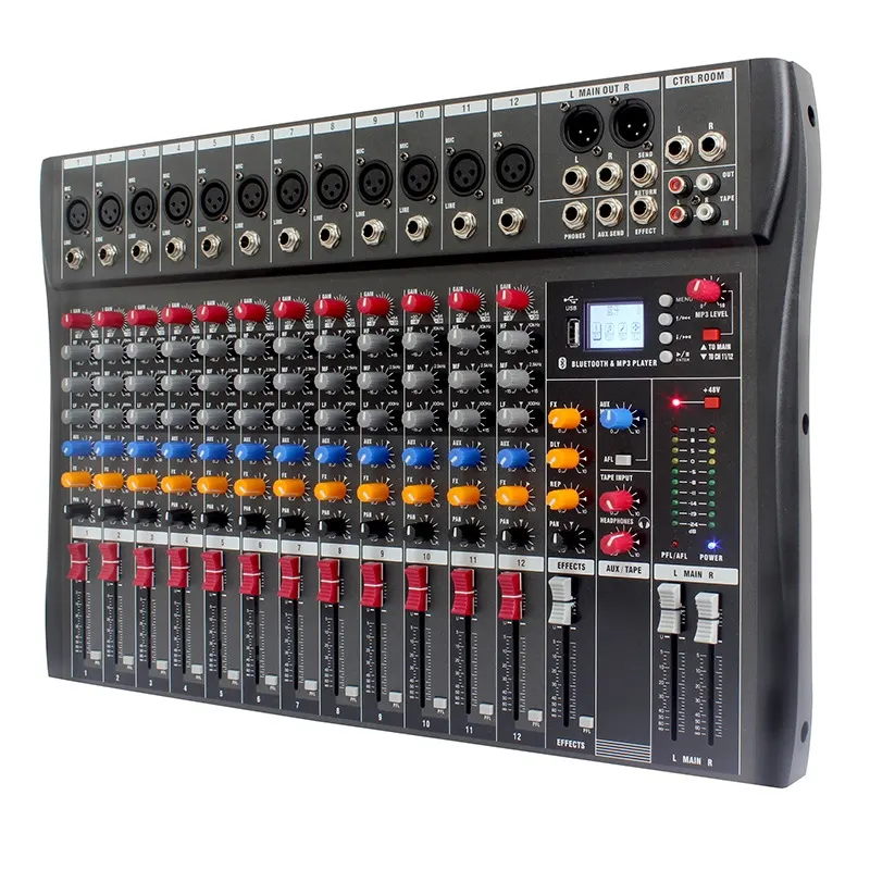 CT12USB Hot Selling Built-in 16 Types of Digital Effects Mixing Console for Stage Wedding professional audio mixer