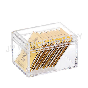 Crystal clear plastic tea bag holder with lid / Sugar bag container / salt bag storage box