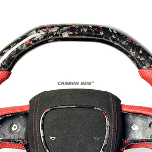<span class=keywords><strong>Volant</strong></span> <span class=keywords><strong>de</strong></span> voiture en cuir et fibre <span class=keywords><strong>de</strong></span> carbone véritable sur mesure, <span class=keywords><strong>prix</strong></span> <span class=keywords><strong>de</strong></span> gros usine, pour Dodge Challenger Hellcat Charger - Product Image 5