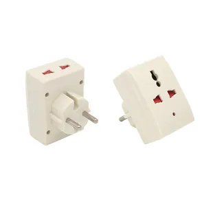 Adaptador de 2 pontos com tomada ue, 7507 2 pinos e 2 vias