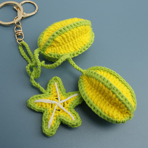 Porte-clés créatif au crochet, porte-clés fruits au crochet, accessoires pendentifs faits main, porte-clés étoile <span class=keywords><strong>de</strong></span> mer mignon - Product Image 1