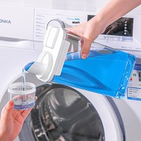 Distributeur de détergent assouplissant Design moderne durable sans BPA en plastique clair étiquettes amovibles stockage de blanchisserie mesure
