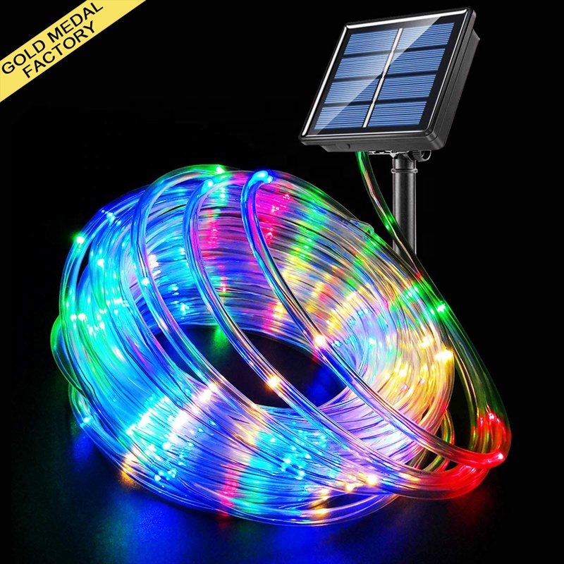 Tali lampu Led Solar Fairy String Rgb dekorasi taman Natal Navidad Led Neon Flex tali lampu fleksibel lampu Strip