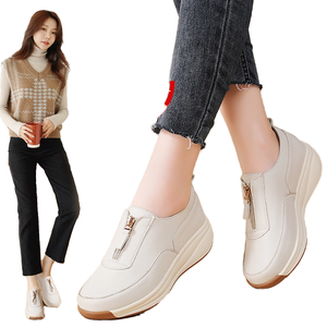 2025 collezione autunnale <span class=keywords><strong>scarpe</strong></span> da <span class=keywords><strong>donna</strong></span> <span class=keywords><strong>in</strong></span> <span class=keywords><strong>vera</strong></span> <span class=keywords><strong>pelle</strong></span> stile fagiolo di grandi dimensioni Slip-On comode da passeggio con suola spessa - Product Image 6