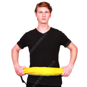 Yasian <b>Inflatable</b> Life Jacket 75n Buoyancy Manual Automatic Adult Safety Vest Yellow Color Polyester Material - Product Image 1