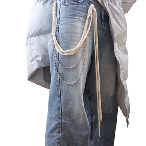 โซ่คาดเอวฮิปฮอป โลหะผสมสังกะสี พู่ห้อย ตกแต่งได้หลากหลาย ใช้ได้ทั้งชายและหญิง สำหรับกางเกง กระโปรง หลายห่วง - Product Image 2