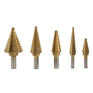 Dr. Giant Inch Fast Boring Bits <b>Step</b> <b>Drill</b> Set Brass Woodworking Hole Enlarger Round Shank 1/4 To 1/2 In - Product Image 4